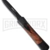 AKC Concord Briar Wood OTF Automatic Knife - Dagger Black Plain -Grindworx akc otf concord 4 large
