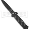 Frank B. Italian Stealth Black Automatic Knife - Black Plain -Grindworx b stealth black black cm large