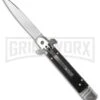 8" Leverlock Black Wood Automatic Knife - Bayonet -Grindworx blade play stilleto gbs62 cm large