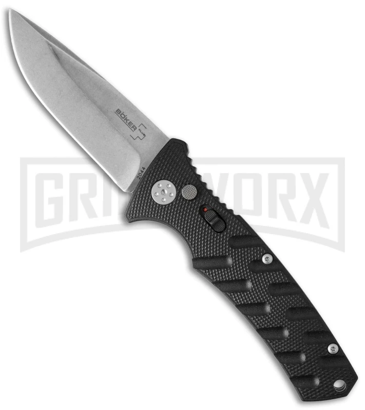 Boker Plus Strike Automatic Knife - Drop Point Stonewash Plain 3 Boker Plus Strike Automatic Knife - Drop Point Stonewash Plain
