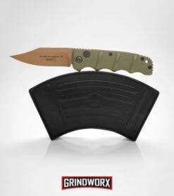 Boker Kalashnikov Desert Warrior Bowie Automatic Knife - Copper Plain -Grindworx boker kalashnikov desert warrior bowie BHQ 17106 box dl 2 large