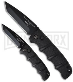 Boker Black Mini Kalashnikov Black Automatic Knife - D2 Black Plain -Grindworx boker kalashnikov mini 01kals73bt size comparison large