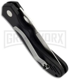 Top-Tech Black Automatic Knife - Satin Serr -Grindworx bp automatic top tech side large 1