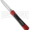 AKC Concord Red/Black OTF Automatic Knife - Dagger Satin Plain