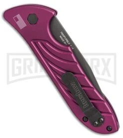 Kershaw Emerson Launch 5 Purple Automatic Knife - Black Plain -Grindworx kershaw emerson launch 5 purple black 7600 PURBLK BHQ 49650 er side large