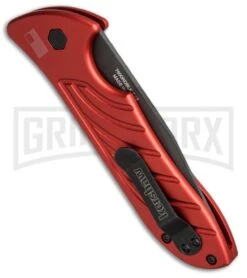 Kershaw Emerson Launch 5 Red Automatic Knife - Black Plain -Grindworx kershaw launch 5 red 7600rdblk BHQ 49079 dl side large