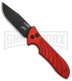 Kershaw Emerson Launch 5 Red Automatic Knife - Black Plain