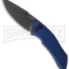 Kershaw Launch 1 Blue Aluminum Automatic Knife - Blackwash Plain -Grindworx kershaw launch auto 1 blackwash blue cm large
