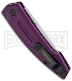 Kershaw Launch 2 Purple Aluminum Automatic Knife - Stonewash Plain -Grindworx kershaw launch auto 2 sw purple side cm large