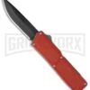 Lightning Red D/A OTF Automatic Knife - Black Plain