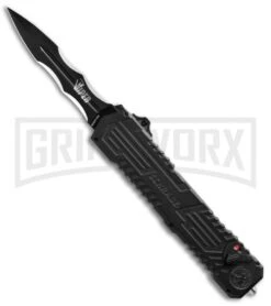 Schrade Viper SCHOTF3CB Black OTF Spring Assisted Knife - Black Plain